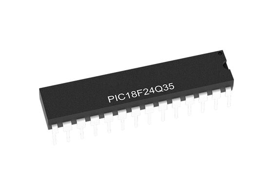 PIC18F24Q35-I/SP Microcontrôleur MCU 8 bits 64MHz 1,8 V à 5,5 V MCU pour les systèmes de commande intégrés industriels