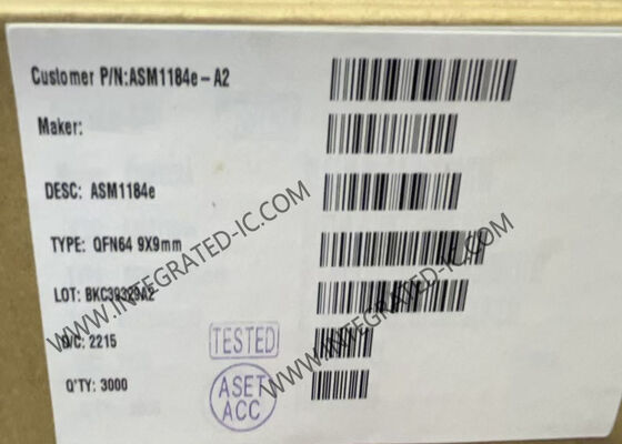 Puce de pont PCIe à circuit intégré ASM1184E avec interface I2C et boîtier QFN-64 PCIe x1 Gen2