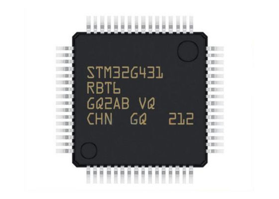 Microcontrôleur STM32G431RBT6 ARM Cortex-M4F avec une vitesse de 170 MHz, 128 Ko de mémoire Flash et un cœur unique 32 bits dans un boîtier LQFP64