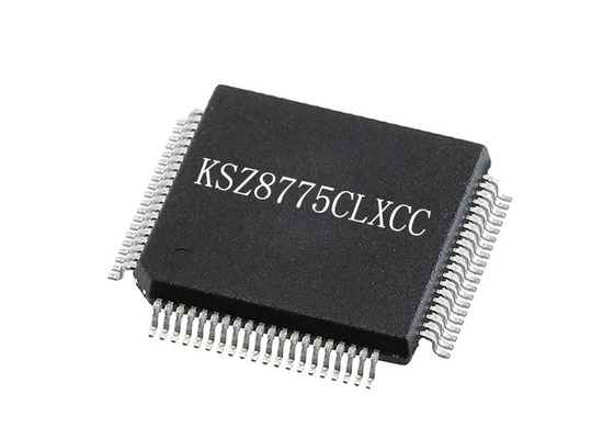 La puce KSZ8775CLXCC de circuit intégré a intégré le commutateur IC 80-LQFP de l'Ethernet 5Port