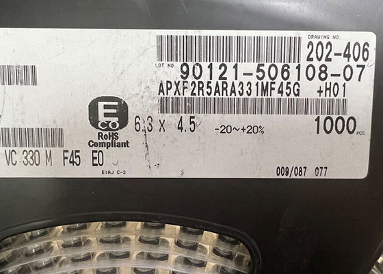 Condensateurs en aluminium 12mOhm de polymère de la puce 330uF de circuit intégré d'APXF2R5ARA331MF45G