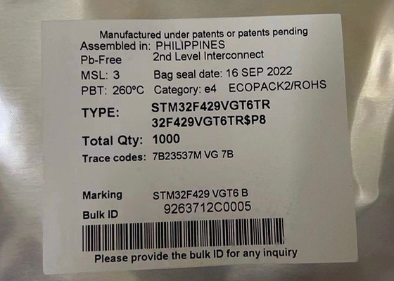STM32F429VGT6TR Puce de microcontrôleur à cœur unique 32 bits IC 100LQFP
