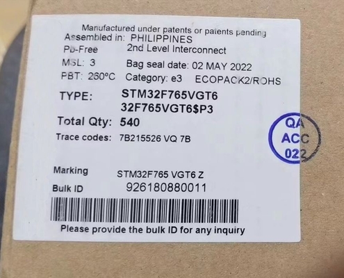 Microcontrôleur MCU STM32H573IIT6 MCU 640KB 32 bits ARM Cortex-M33 avec zone de confiance