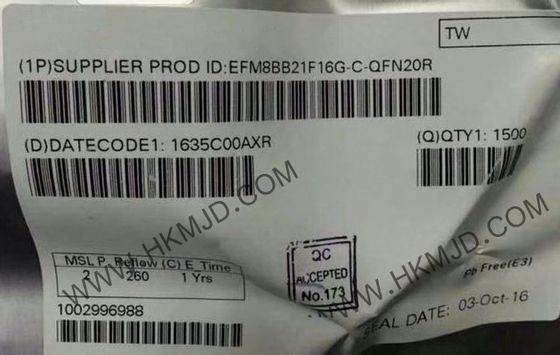 Microcontrôleur MCU EFM8BB21F16G-C-QFN20R 8-Bit 50MHz CIP-51 8051 Microcontrôleur IC 20-QFN