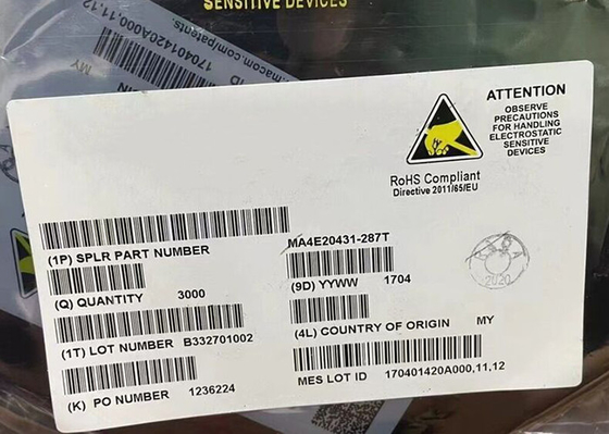 Puce de circuit intégré MA4E20431-287T à faible barrière RF Diode Schottky SOT-23