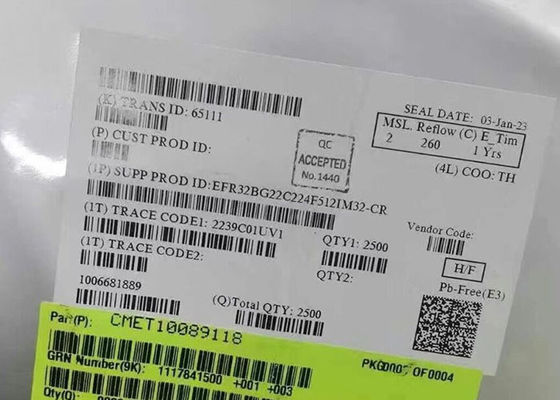 Module de communication sans fil EFR32BG22C224F512IM32-CR SoC Gecko sans fil haute performance 2,4 GHz