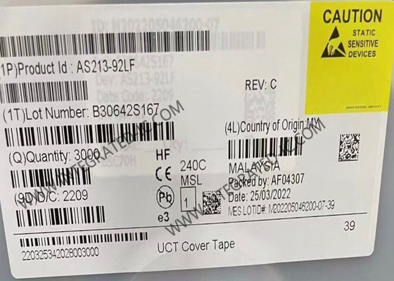 Module de communication sans fil AS213-92LF de 0,1 GHz à 3 GHz pHEMT GaAs SPDT Commutateur IC