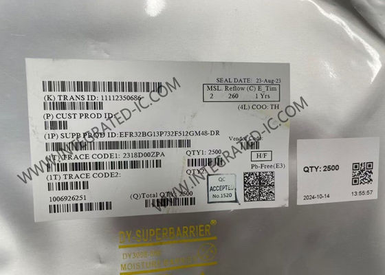 EFR32BG13P732F512GM48-DR CI Bluetooth 2,4 GHz avec SoC Bluetooth, puissance de sortie de 19 dBm et cœur ARM Cortex M4