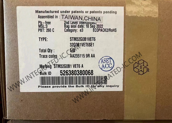 Microcontrôleurs 64MHz de courant principal d'IC STM32G0B1VET6 32-LQFP de microcontrôleurs de BRAS
