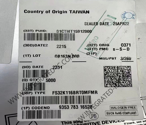 FS32K116BRT0MFMR Microcontrôleur MCU S32K116 48MHz Microcontrôleur automobile QFN-32