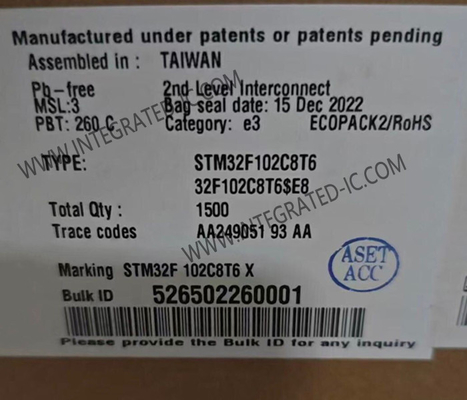 STM32F102C8T6 Microcontrôleur MCU 48MHz ARM Cortex M3 MCU LQFP-48 Package