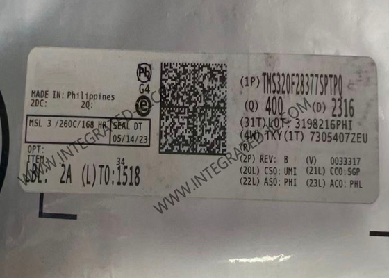 Microcontrôleur MCU TMS320F28377SPTPQ Sécurité fonctionnelle automobile 32 bits à un seul noyau 200 MHz Microcontrôleur 1 MB