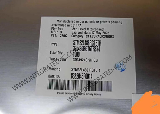 Microcontrôleur MCU STM32L486RGT6 haute performance STM32 ultra basse puissance MCU 64-LQFP