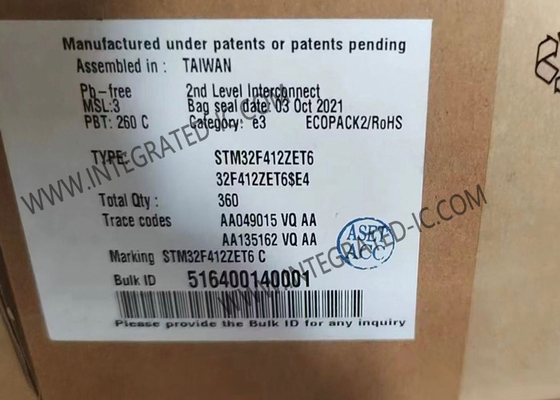microcontrôleur extérieur à un noyau à 32 bits IC 144-LQFP du bâti STM32F412ZET6