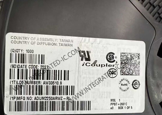 ADUM2250ARWZ Circuit intégré Puce Isolateurs numériques échangeables à chaud 1 Mbps Doubles isolateurs I2C