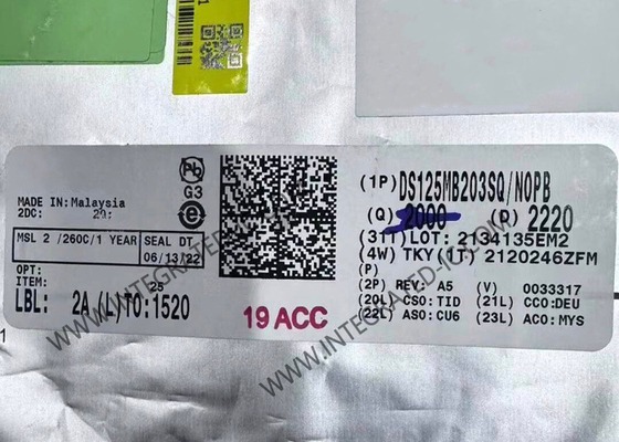 Puce de circuit intégré DS125MB203SQ à 12,5 Gbps, double port Mux et tampon Fanout avec équalisation et déemphase