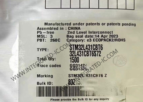 Microcontrôleur STM32L431CBT6 MCU Ultra-basse consommation ARM Cortex-M4 32 bits 80 MHz MCU
