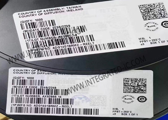 ADG1401BRMZ Circuit intégré Puce 1Ω Résistance à l'état passant iCMOS Commutateurs SPST