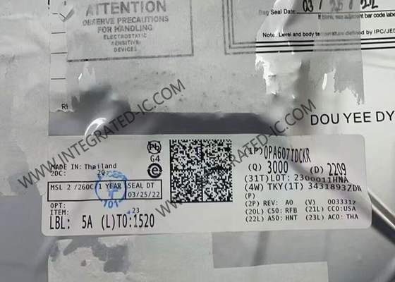 OPA607IDCKR Circuit intégré 50 MHz Amplificateur opérationnel CMOS à faible consommation pour systèmes sensibles aux coûts