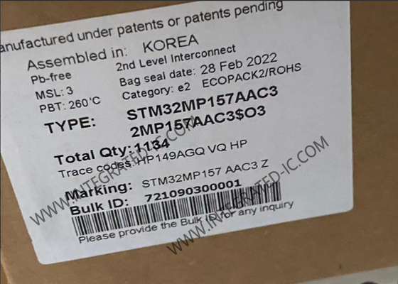 STM32MP157AAC3 ARM à double noyau 32 bits 209 MHz microprocesseurs embarqués 361-TFBGA