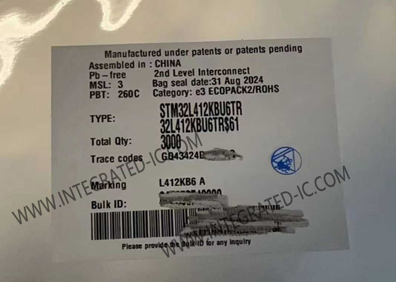 32UFQFN performance d'IC 80MHz de microcontrôleur du microcontrôleur MCU STM32L412KBU6 haute