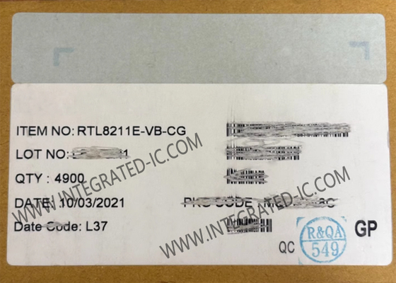 RTL8211E-VB-CG Ethernet IC intégré 10/100/1000M Transcepteur Ethernet QFN48