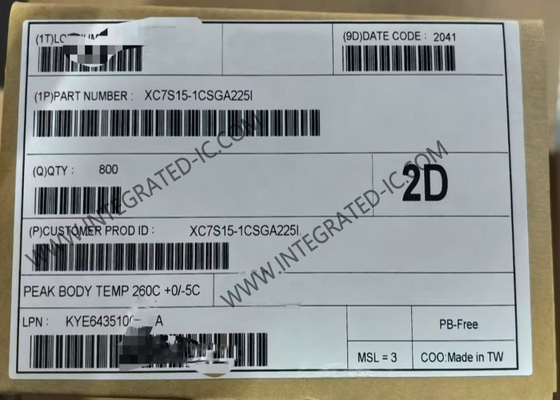 Réseau prédiffusé programmable de champ de la haute performance XC7S15-1CSGA225I du paquet 225-LFBGA