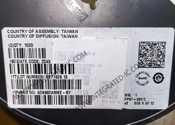 AD8692ARMZ puce de circuit intégré à faible coût et à faible bruit amplificateurs opérationnels CMOS RRO