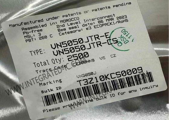 Circuit intégré de pilote côté haut à canal unique VN5050JTR avec courant de sortie de 2 A et tension d'alimentation de 4,5 V à 36 V pour applications automobiles