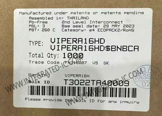 Chip de circuit intégré VIPERA16HD avec convertisseur de haute tension de 6 W 800 V Robustesse d'avalanche et fréquence de fonctionnement de 60 kHz