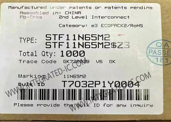 STF11N65M2 Transistor MOSFET de puissance à canal N 650V 7A 0,68Ω avec technologie MDmesh M2