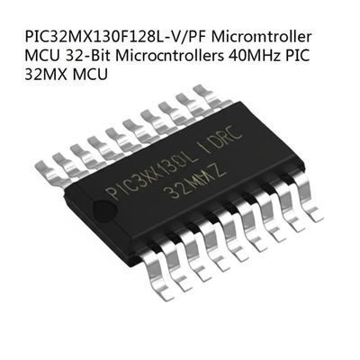 Microcontrôleur PIC32MX130F128L-V/PF MCU avec 128 Ko de mémoire Flash, 16 Ko de RAM et cœur MIPS32 M4K à 50 MHz