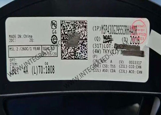 Microcontrôleur 16 bits MSP430G2955IRHA40R avec horloge 16 MHz et 56 Ko de mémoire programme