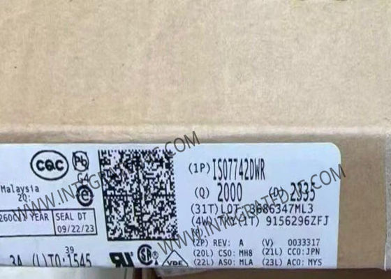 Isolateur numérique à haute vitesse à quatre canaux ISO7742DWR avec isolation de 5000 Vrms et débit de données de 100 Mb/s