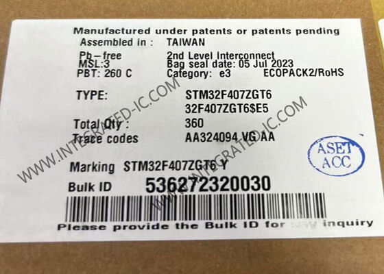 Microcontrôleurs à un noyau à 32 bits INSTANTANÉS de la puce STM32F407ZGT6 du circuit intégré 1MB
