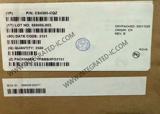 CS4385-CQZ Convertisseur DAC à 8 canaux avec gamme dynamique de 114 dB et taux d'échantillonnage de 192 kHz