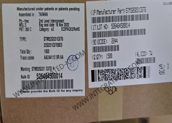 les microcontrôleurs 32Bit à un noyau ébrèchent le microcontrôleur MCU de STM32G031C6T6 48-LQFP