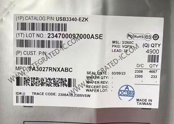 Puce de circuit intégré USB3340-EZK 480Mb/s Transcepteur ULPI USB 2.0 haute vitesse dans le paquet VQFN-32