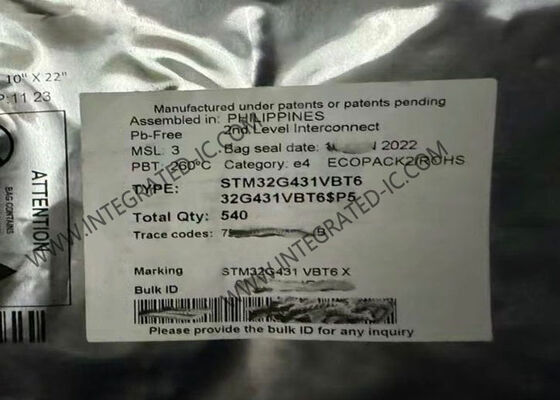 Microcontrôleur MCU 100LQFP 32Bit de la haute performance STM32G431VBT6 à un noyau