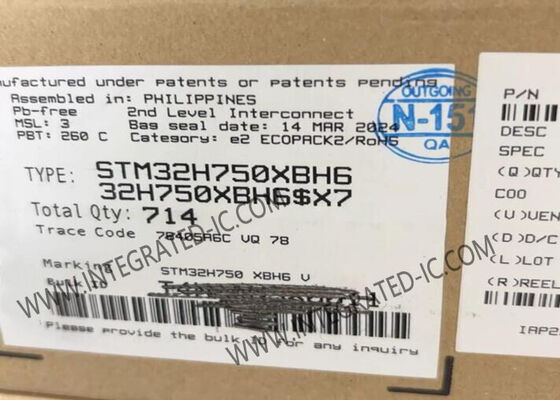 Microcontrôleur STM32H750XBH6 MCU 32 bits monocœur ARM Cortex-M7 avec 480 MHz, 36 canaux ADC et 1 Mo de RAM