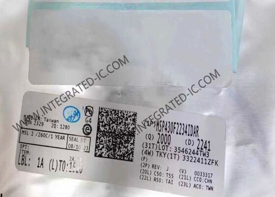 Microcontrôleur 16 bits MSP430F2234IDAR avec une vitesse de 16 MHz et 8 Ko de mémoire Flash