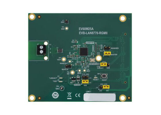 EV68M25A Conseil d'évaluation des solutions embarquées EVB-LAN8770-RGMI 100BASE-T1 Carte Ethernet PHY branchée