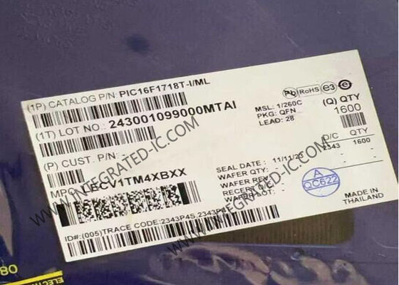 PIC16F1718T-I/ML Microcontrôleur MCU 32MHz 8 bits avec 28 kB de mémoire flash et une consommation extrêmement faible (XLP)