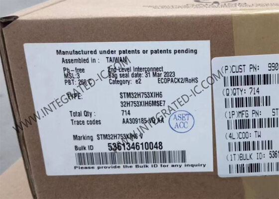 Microcontrôleur ARM STM32H753XIH6 avec boîtier 265-TFBGA, 168 E/S et RTC basse consommation