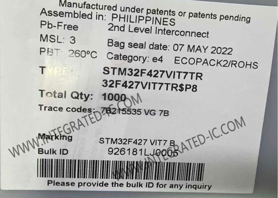 STM32F427VIT7TR Microcontrôleur MCU 32 bits 180MHz ARM Cortex-M4 avec mémoire flash de 2 Mo