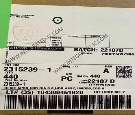 2315239-1 6 Connecteur de données HSD automobile blindé par position 100V monture verticale fil à plaque