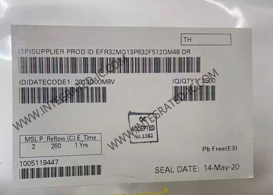 Module de communication sans fil EFR32MG13P632F512GM48-D Transcepteur RF Zigbee à double fil général avec flash 512KB dans un package 48-VFQFN