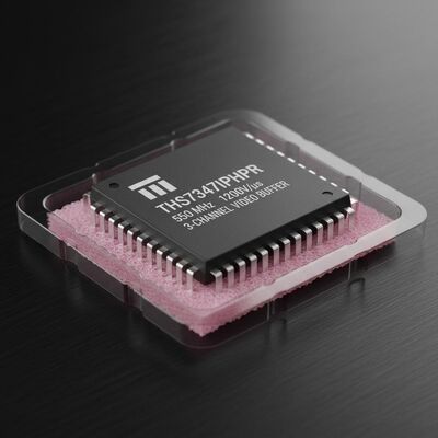 THS7347IPHPR 3-Channel Video Buffer IC avec une bande passante de 550 MHz et un débit de traction de 1200 V/μs dans un paquet HTQFP48