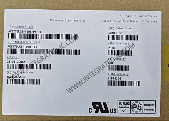 Capteur de courant IC entièrement intégré à 1 canal ACS770LCB-100B-PFF-T