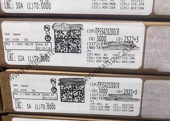 Circuit intégré TPS54202DDCR, convertisseur abaisseur synchrone avec courant de sortie de 2A, fréquence de commutation de 500 kHz et tension d'entrée de 4,5V à 28V